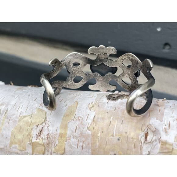 Chimney Butte Sterling Cuff Turquoise Pink Conch Southwest Artisan Silver 45g - Picture 6 of 13